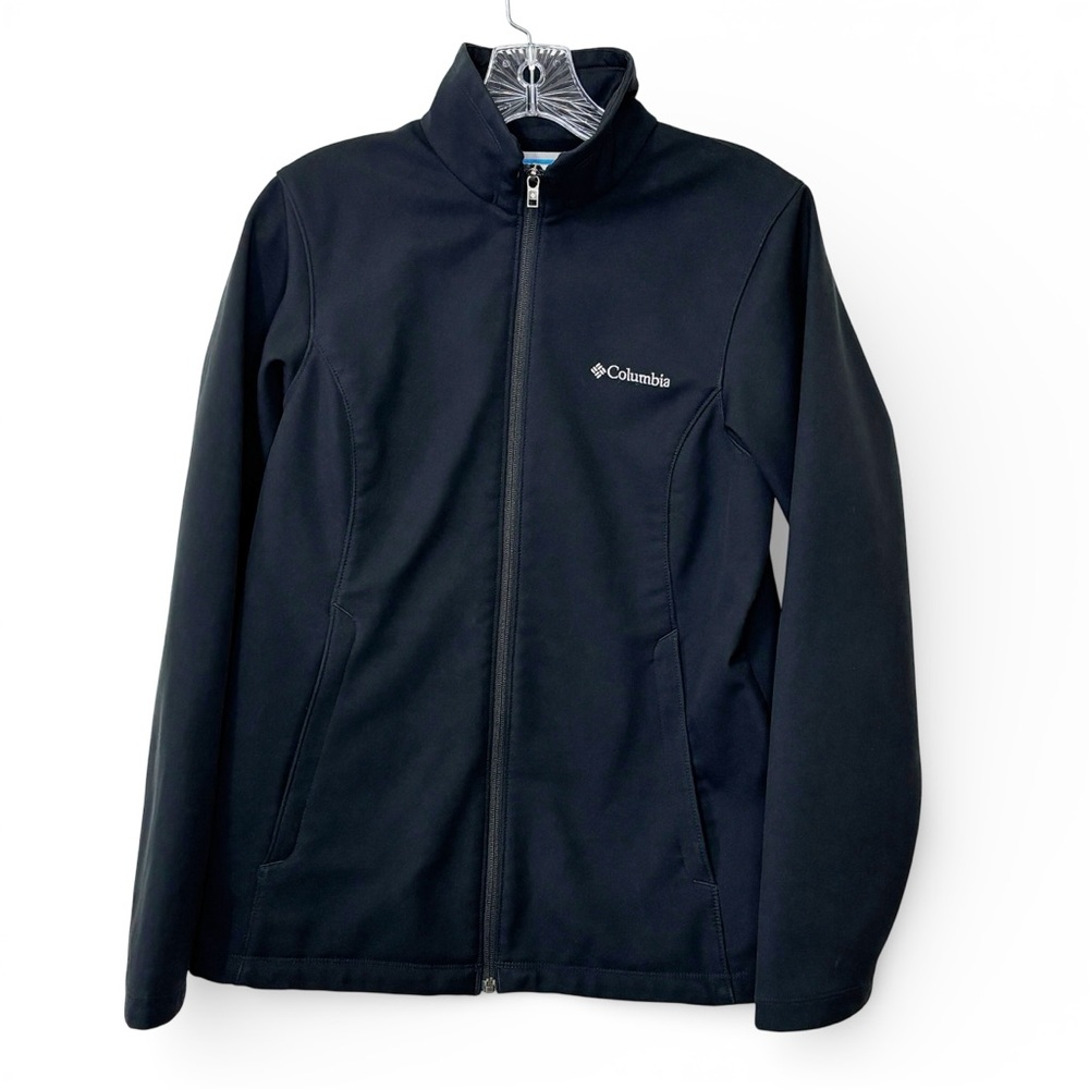 Columbia Women's Black Softshell Jacket | Size Small | Fleece Lined Zip Front - Picture 4 of 11